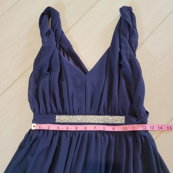 Express Navy Blue Twist Strap Flowy Maxi Dress - Picture 9 of 12